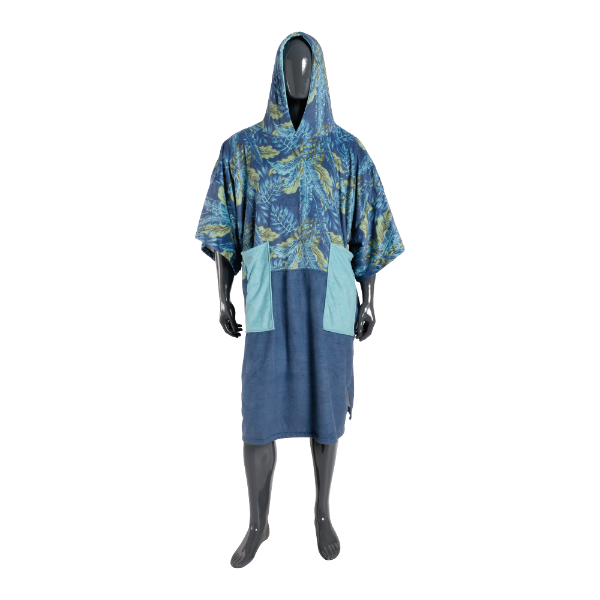 MDNS PLUSH PONCHO DUO BLUE LEAF surf poncho - Guincho Wind Factory