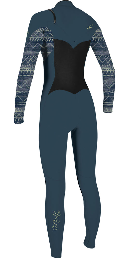 O'NEILL WOMEN EPIC 4/3MM CHEST ZIP WETSUIT SHADE BUNGALOW STRIPES GUINCHO WIND FACTORY CASCAIS