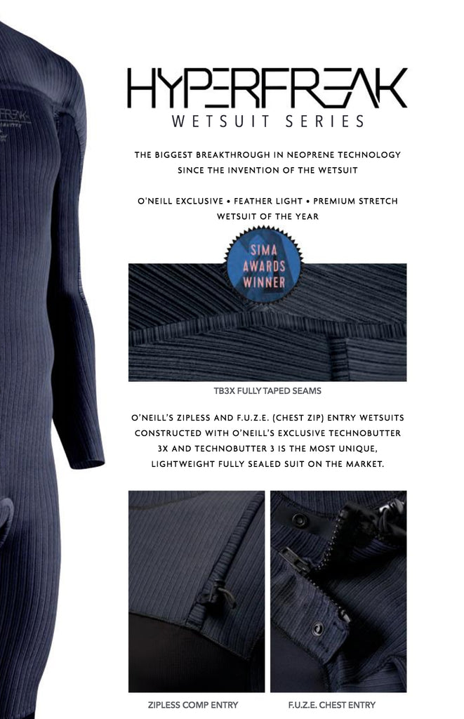 O'Neill Hyperfreak Chest Zip Full 4/3 wetsuit Black